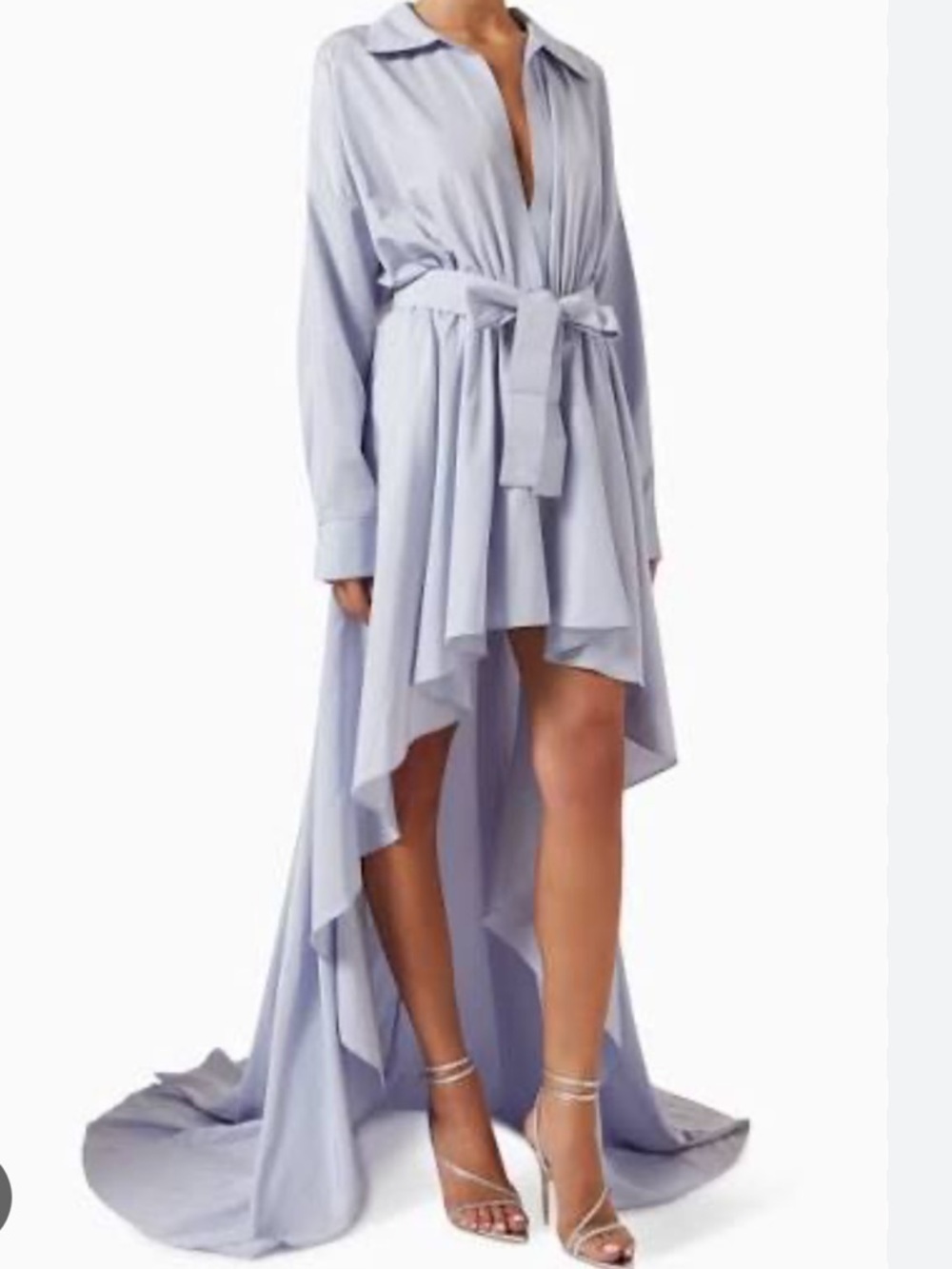Norma Kamali Light Blue Hi-Low Shirt Gown